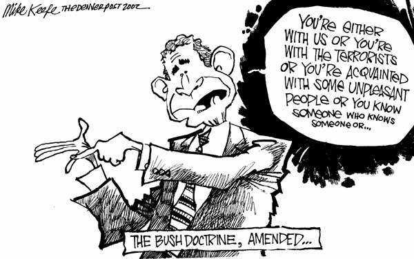 Image result for bush doctrine cartoon