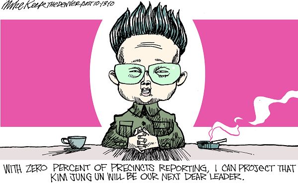 North Korean Succession - Mike Keefe Political Cartoon, 10/13/2010