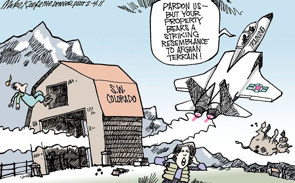 Air Force Training Flights - Mike Keefe Political Cartoon, 02/04/2011