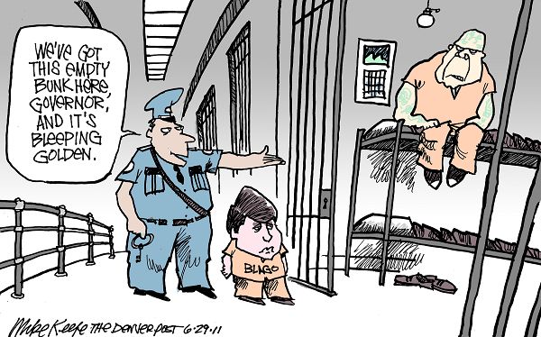 Blago Time Mike Keefe Political Cartoon, 06/29/2011