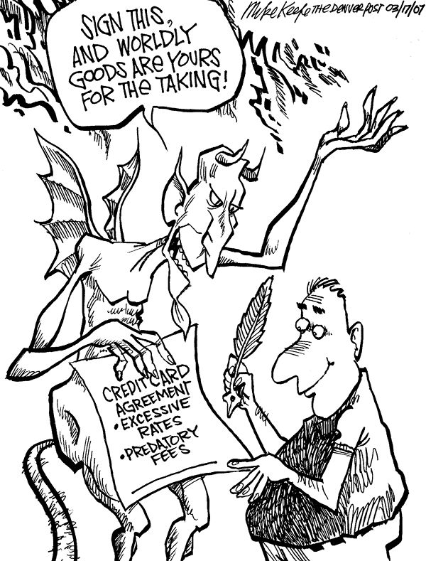 credit card fees mike keefe political cartoon 03 17 2007